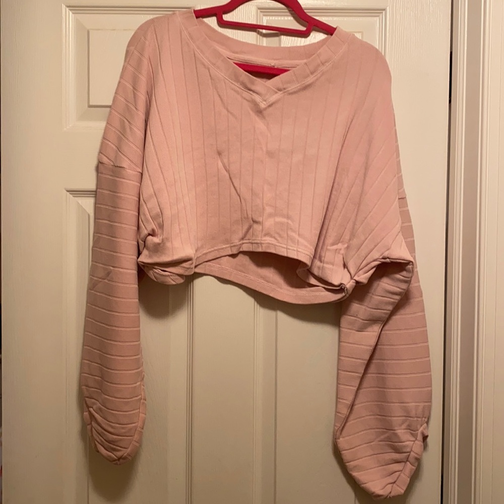 Free people cropped long sleeve sweater